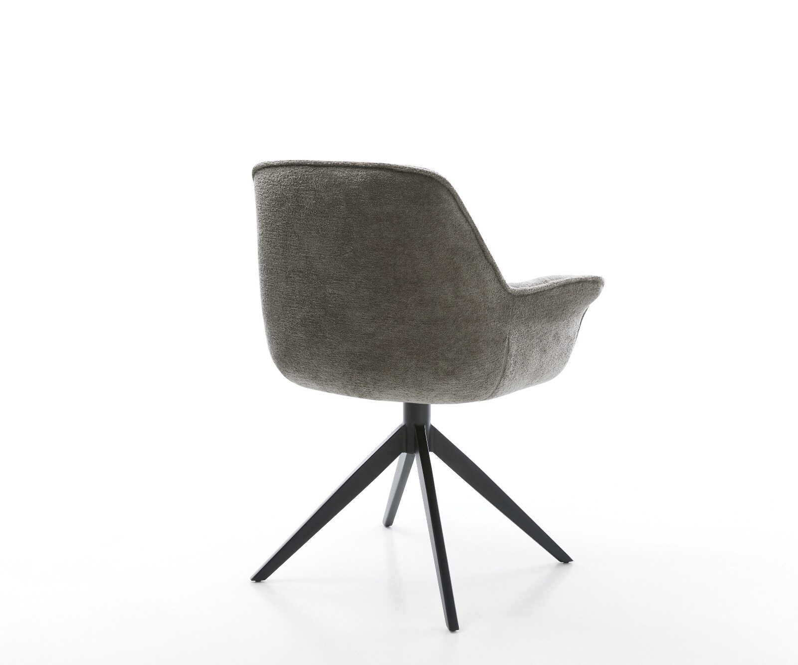 Chaise-pivotante Kaira-Flex bouclé doux couleur boue pied croisé large noir pivotement sur 360° fonction bascule 5