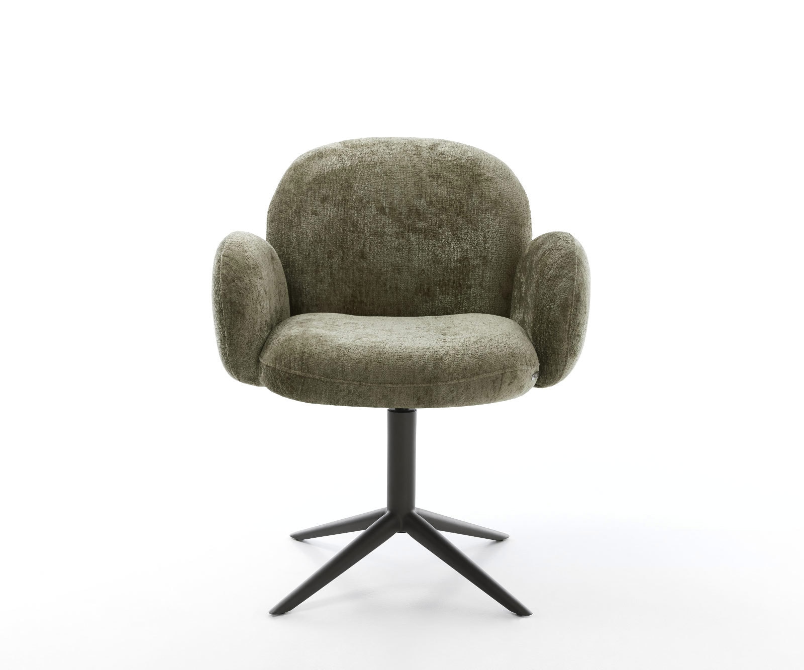 Chaise-pivotante Nube-Flex avec accoudoirs chenille olive pied de chaise 4 branches noir pivotement sur 360° fonction bascule ressorts ensachés 1 Chaise-pivotante Nube-Flex avec accoudoirs chenille olive pied de chaise 4 branches noir pivotement sur 360° fonction bascule ressorts ensachés 1