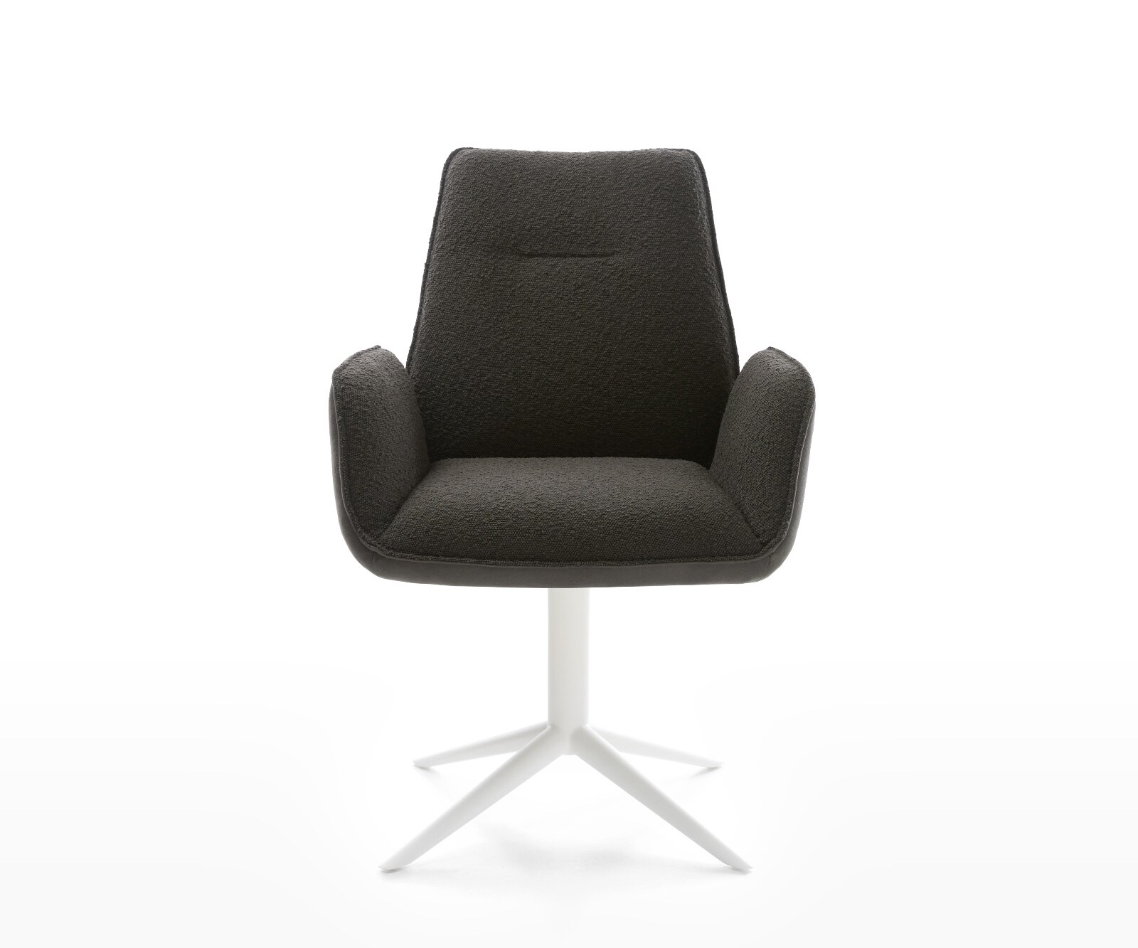 Chaise-pivotante Zoa-Flex tissu mixte noir pied de chaise 4 branches blanc pivotement sur 360° fonction bascule ressorts ensachés 2