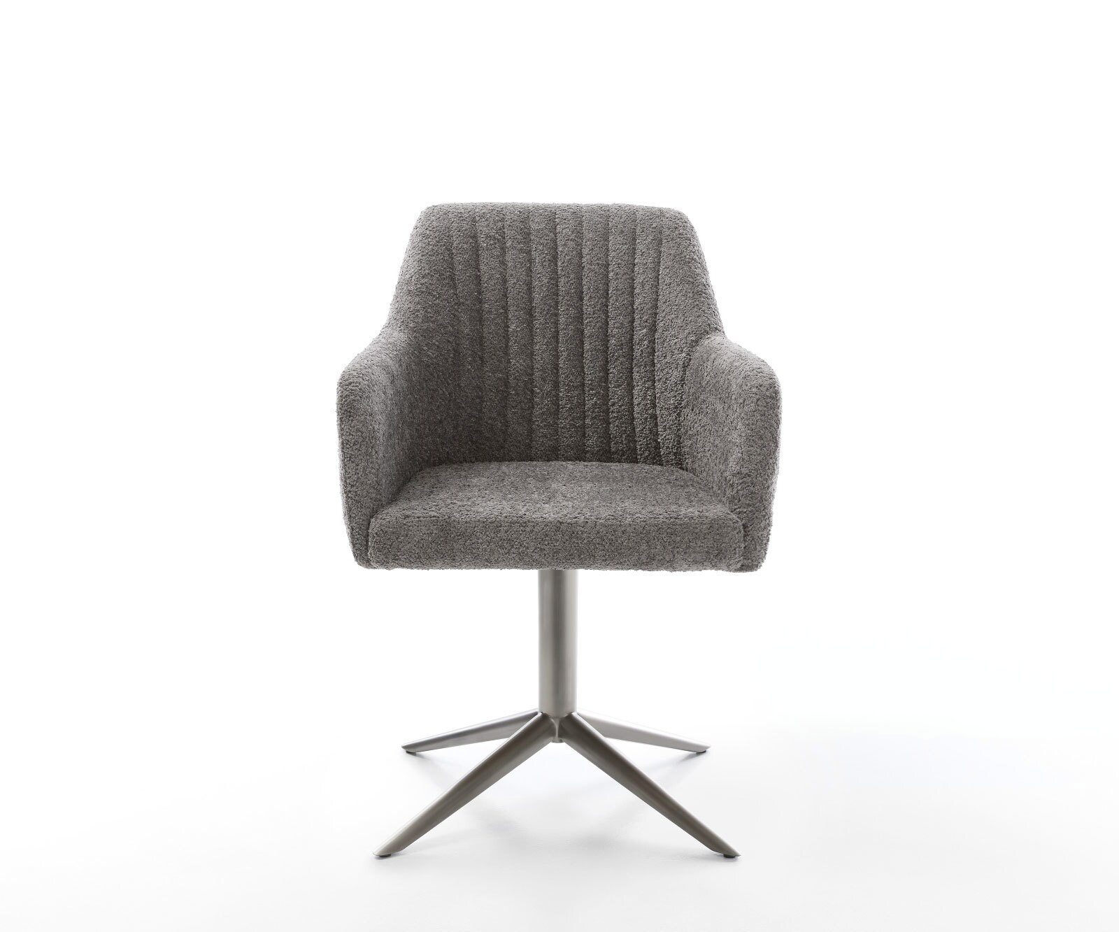 Chaise-pivotante Pejo-Flex bouclé gris pied de chaise 4 branches grafiete pivotement sur 360° fonction bascule 1