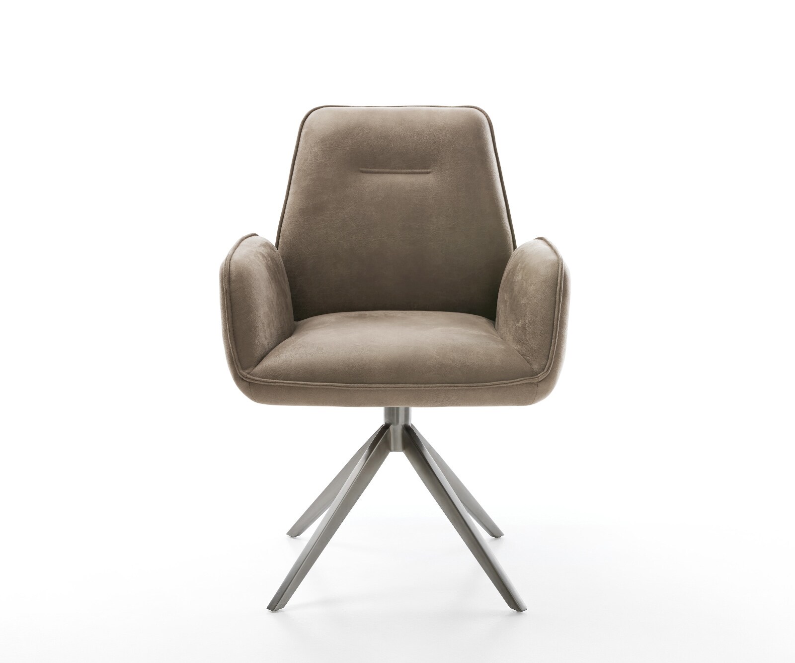 Chaise-pivotante Zoa-Flex microvelours taupe vintage pied croisé large grafiete pivotement sur 360° fonction bascule ressorts ensachés 2