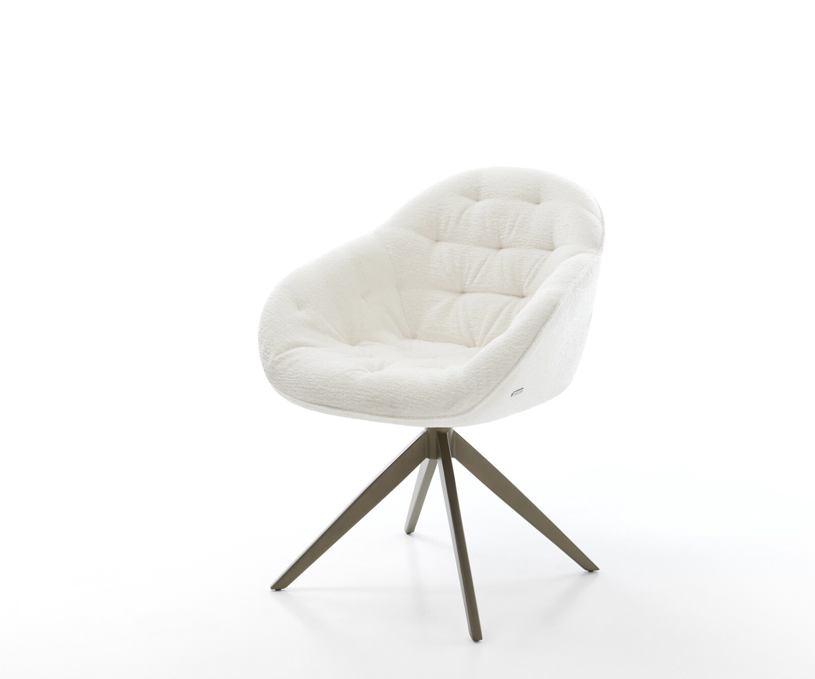 Chaise-pivotante Gaio-Flex bouclé doux beige pied croisé large aspect titane pivotement sur 360° fonction bascule 1