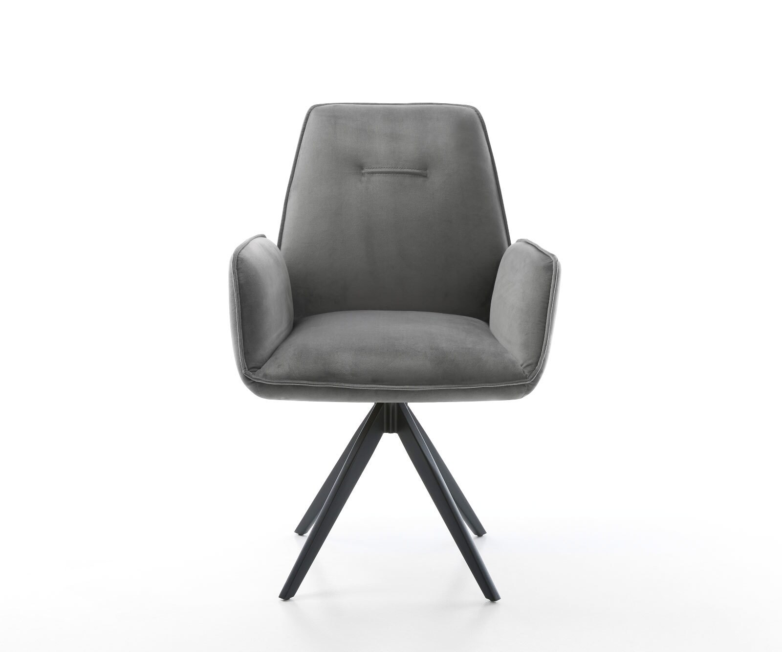 Chaise-de-salle-à-manger Zoa-Flex velours gris pied croisé angulaire noir ressorts ensachés 1 Chaise-de-salle-à-manger Zoa-Flex velours gris pied croisé angulaire noir ressorts ensachés 1