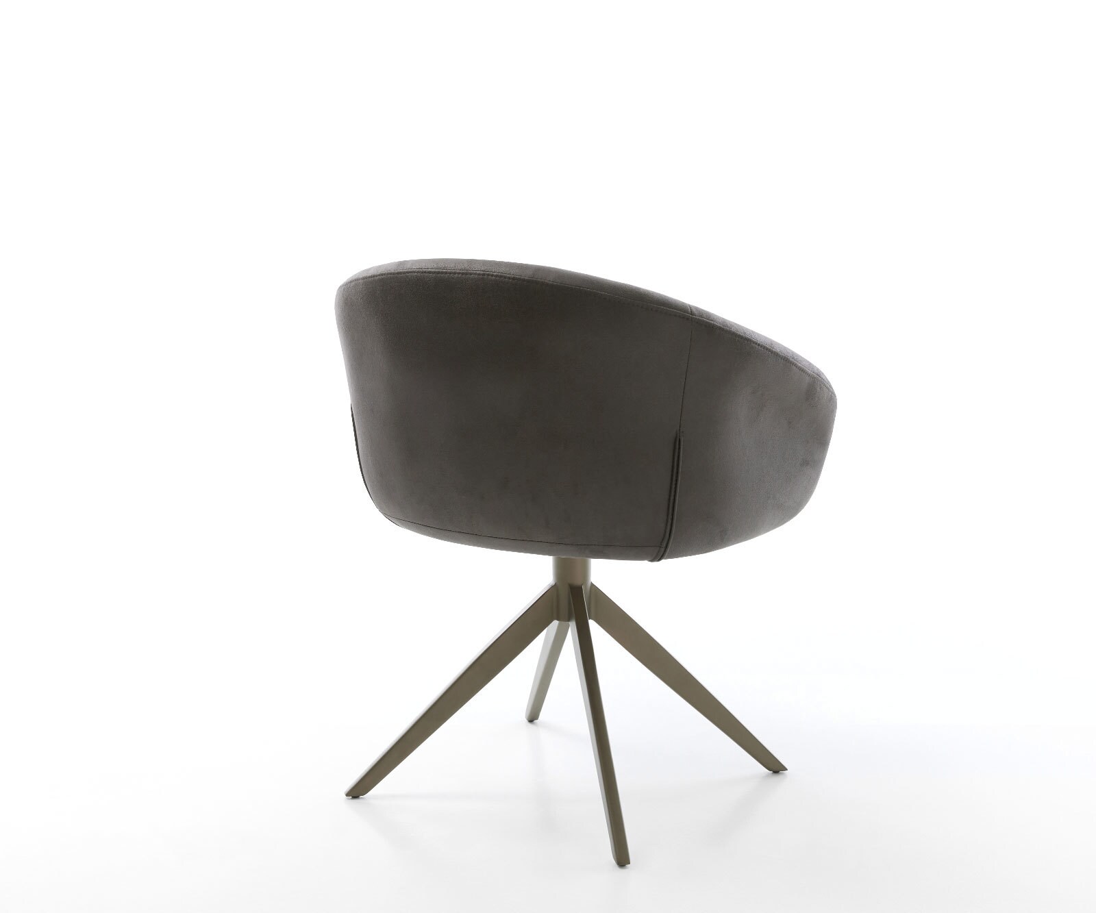 Chaise-pivotante Vinka-Flex microvelours anthracite vintage pied croisé large aspect titane pivotement sur 360° fonction bascule ressorts ensachés 4