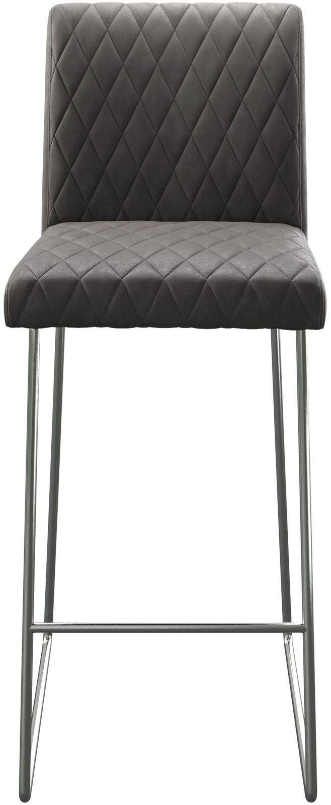 Chaise-de-bar Earnest-Flex piqué en diamant Vintage anthracite  cadre de patins acier inoxydable 3