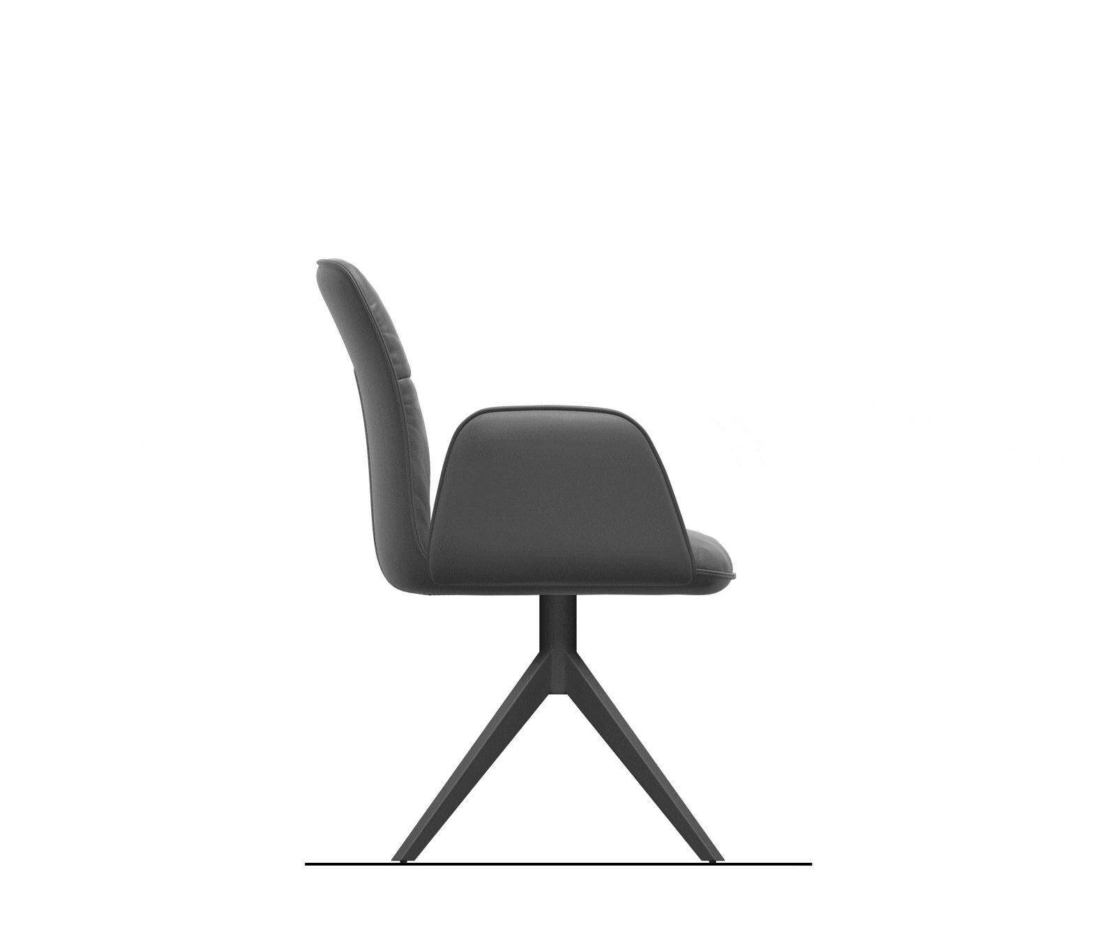 Chaise-pivotante Vinja-Flex microvelours beige vintage pied croisé large acier inoxydable brossé pivotement sur 360° fonction bascule 7