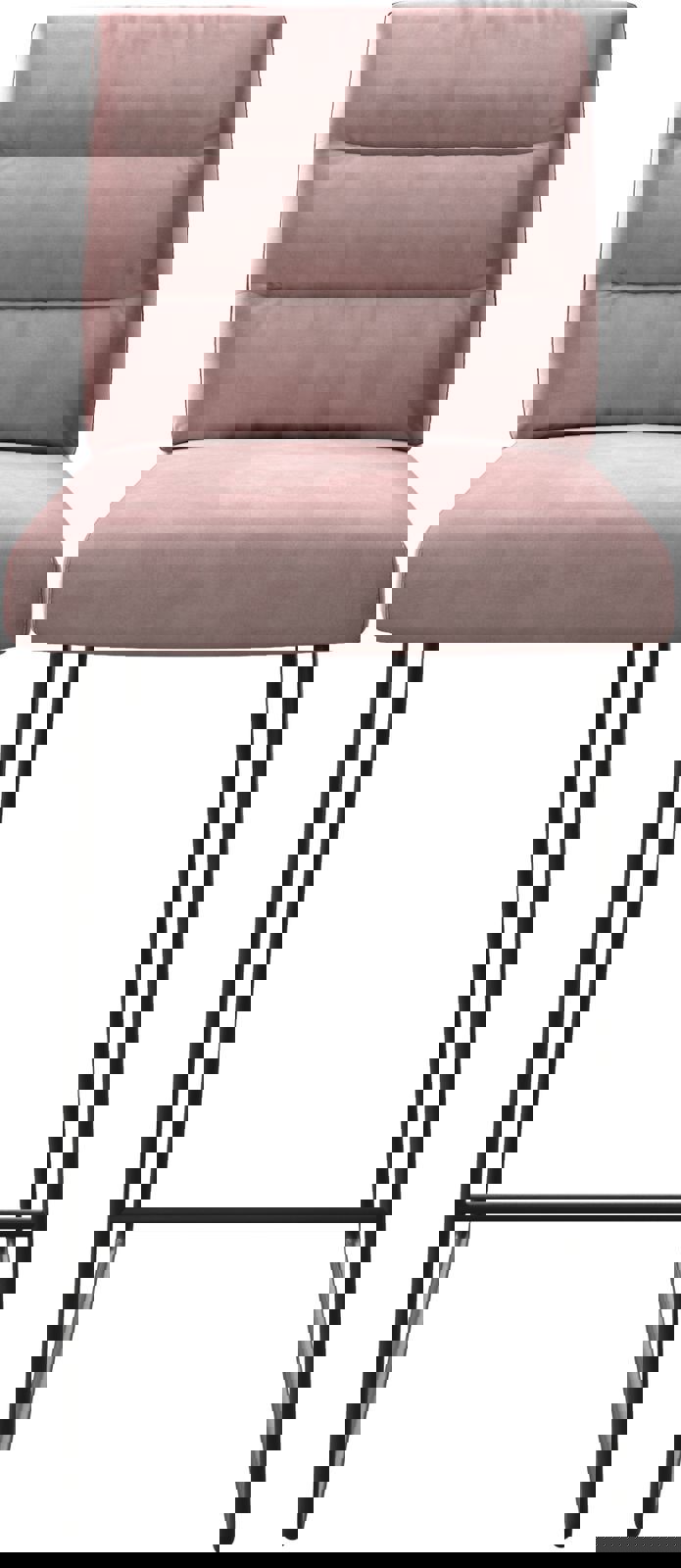 Chaise-de-bar Pela-Flex velours rosé cadre de patins métal 3 Chaise-de-bar Pela-Flex velours rosé cadre de patins métal 3