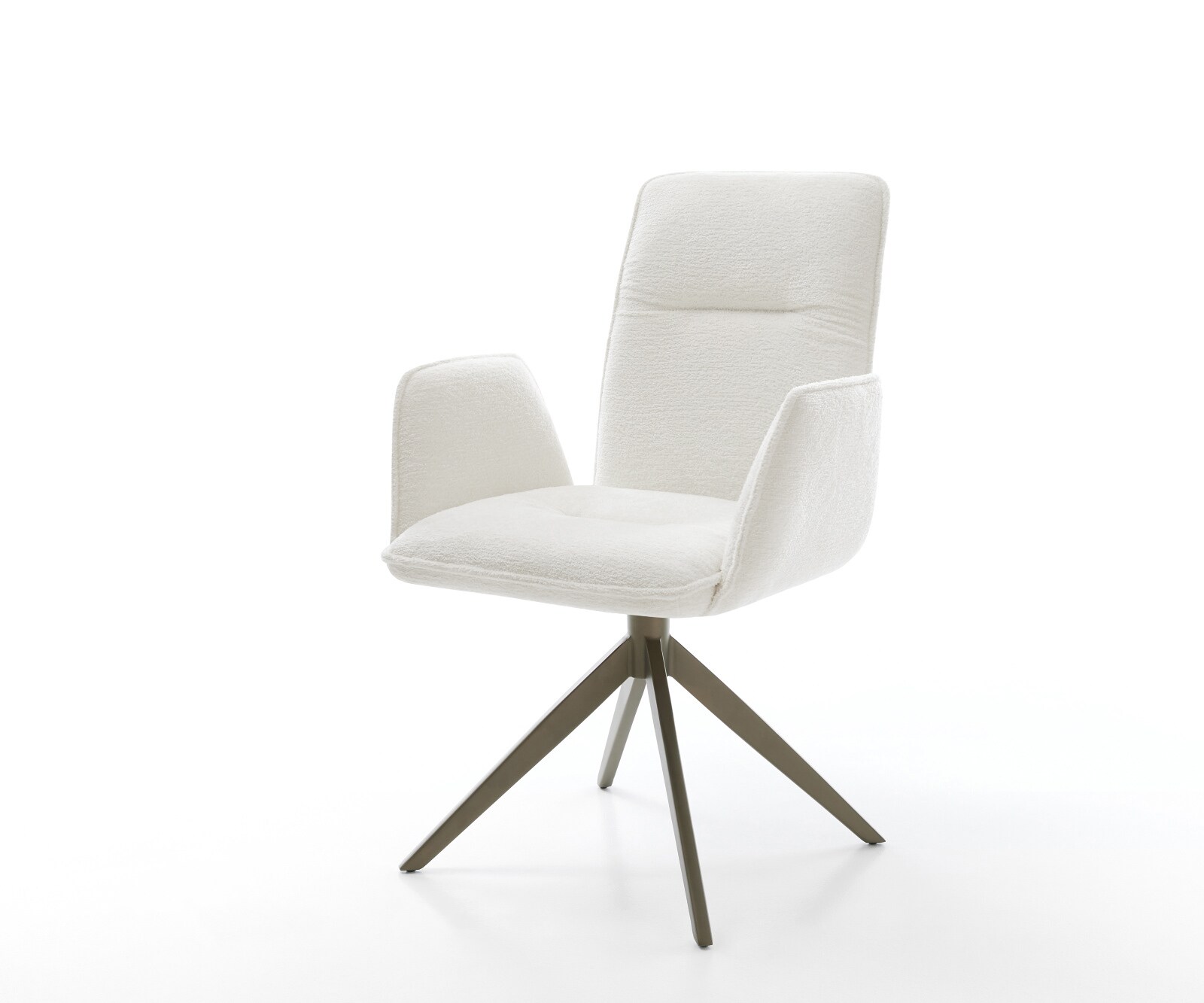 Chaise-pivotante Vinja-Flex bouclé doux beige pied croisé large aspect titane pivotement sur 360° fonction bascule 1