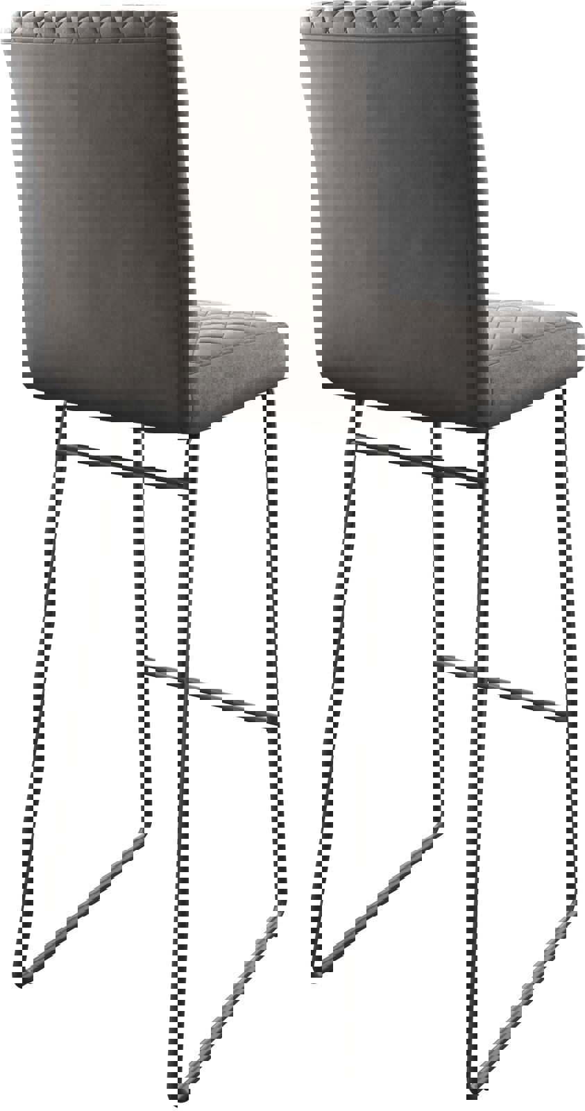 Chaise-de-bar Earnest-Flex piqué en diamant Vintage anthracite  cadre de patins métal 4