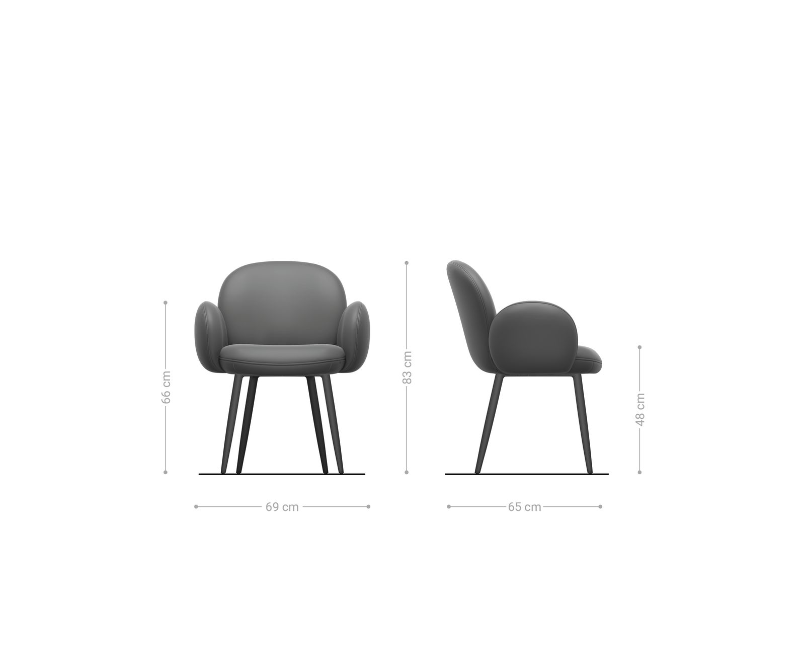 Chaise-de-salle-à-manger Nube-Flex avec accoudoirs tissu tissé doux beige 4 pieds coniques acier inoxydable resorts ensachés 6