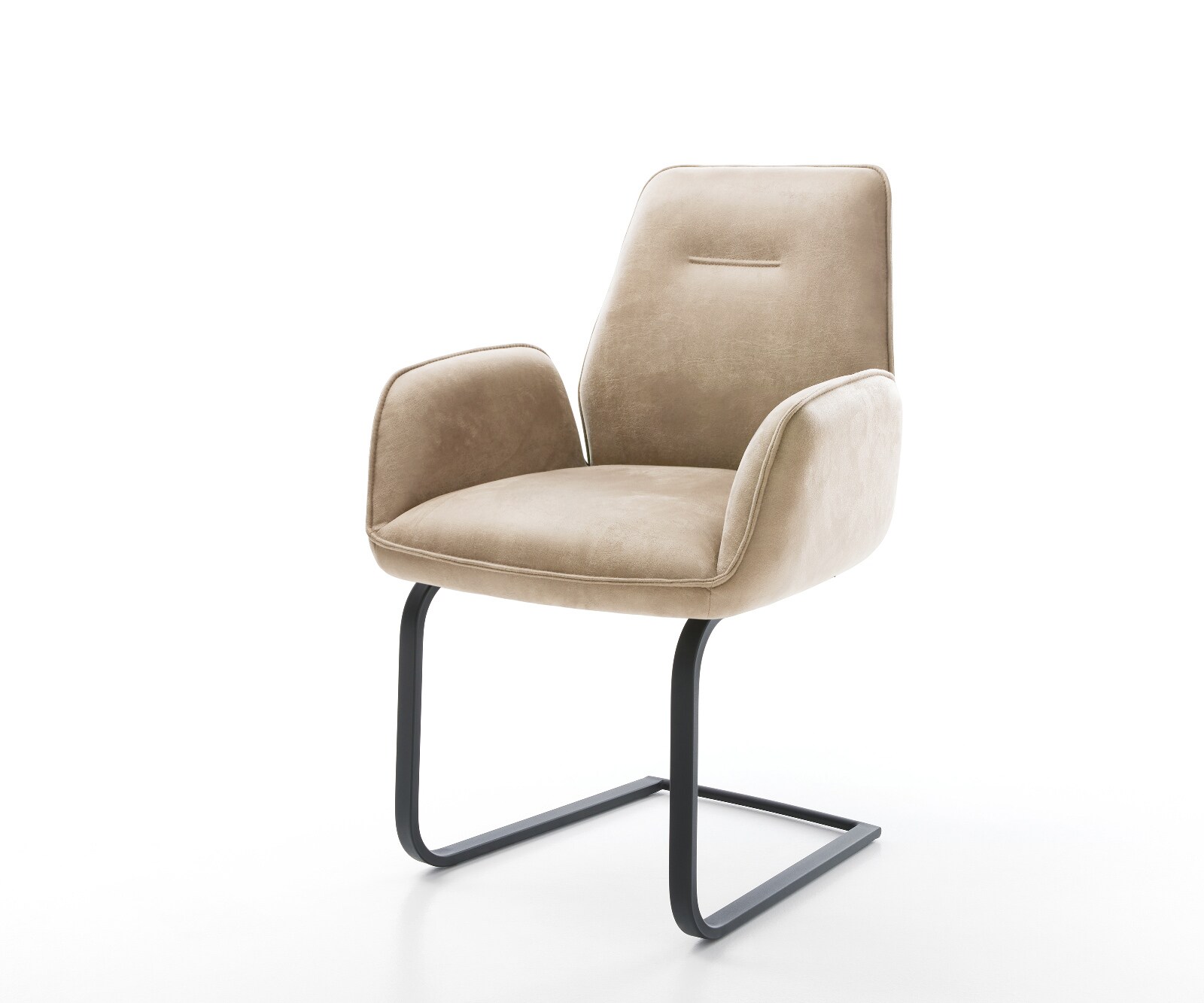 Cantilever Zoa-Flex microvelours beige vintage pied cantilever plat noir ressorts ensachés 8