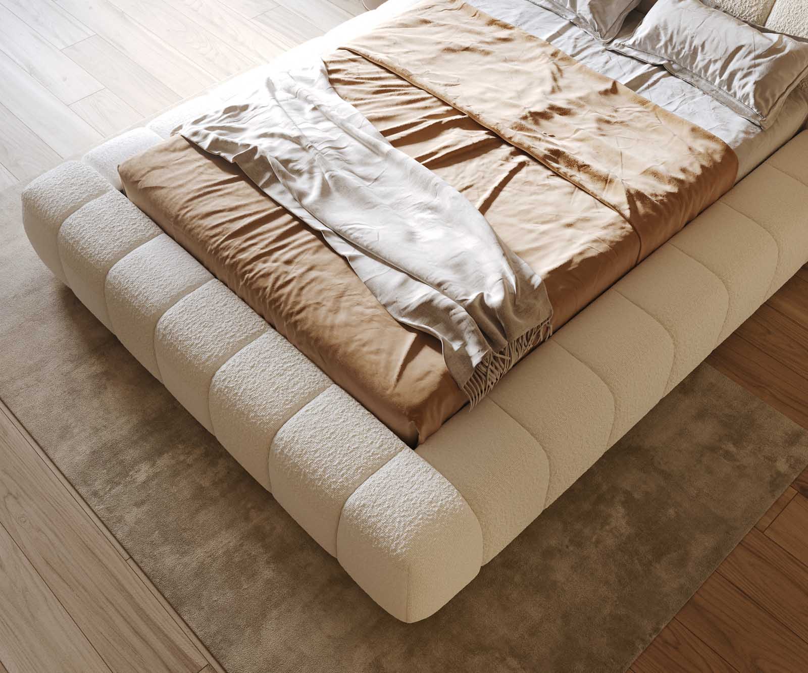 Sommier-rembourré Cutio 140x200 cm Bouclé Crème-Blanc 5