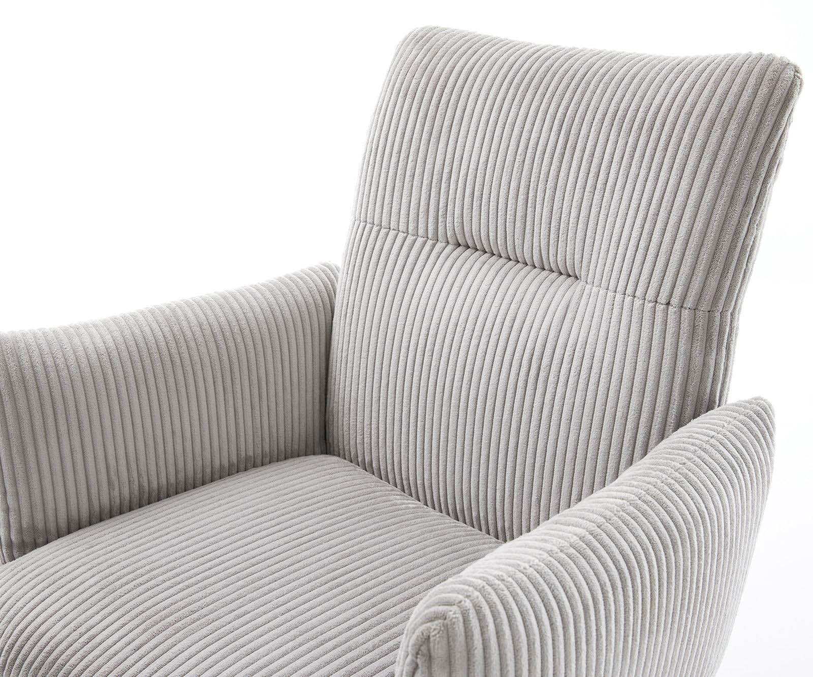 Cantilever Jova-Flex avec accoudoirs côtelé gris argenté pied cantilever plat aspect titane ressorts ensachés 3 Cantilever Jova-Flex avec accoudoirs côtelé gris argenté pied cantilever plat aspect titane ressorts ensachés 3