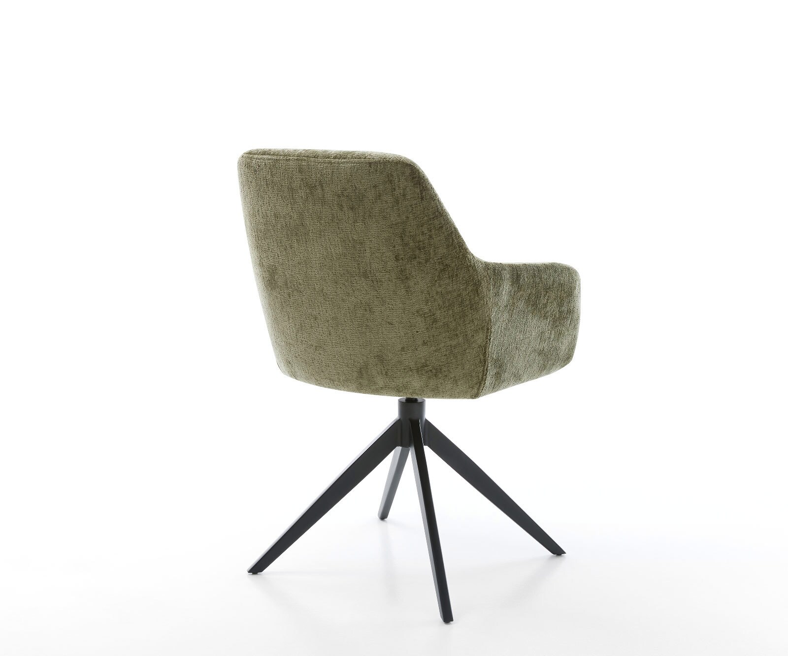 Chaise-pivotante Pejo-Flex chenille olive pied croisé large noir pivotement sur 360° fonction bascule ressorts ensachés 4