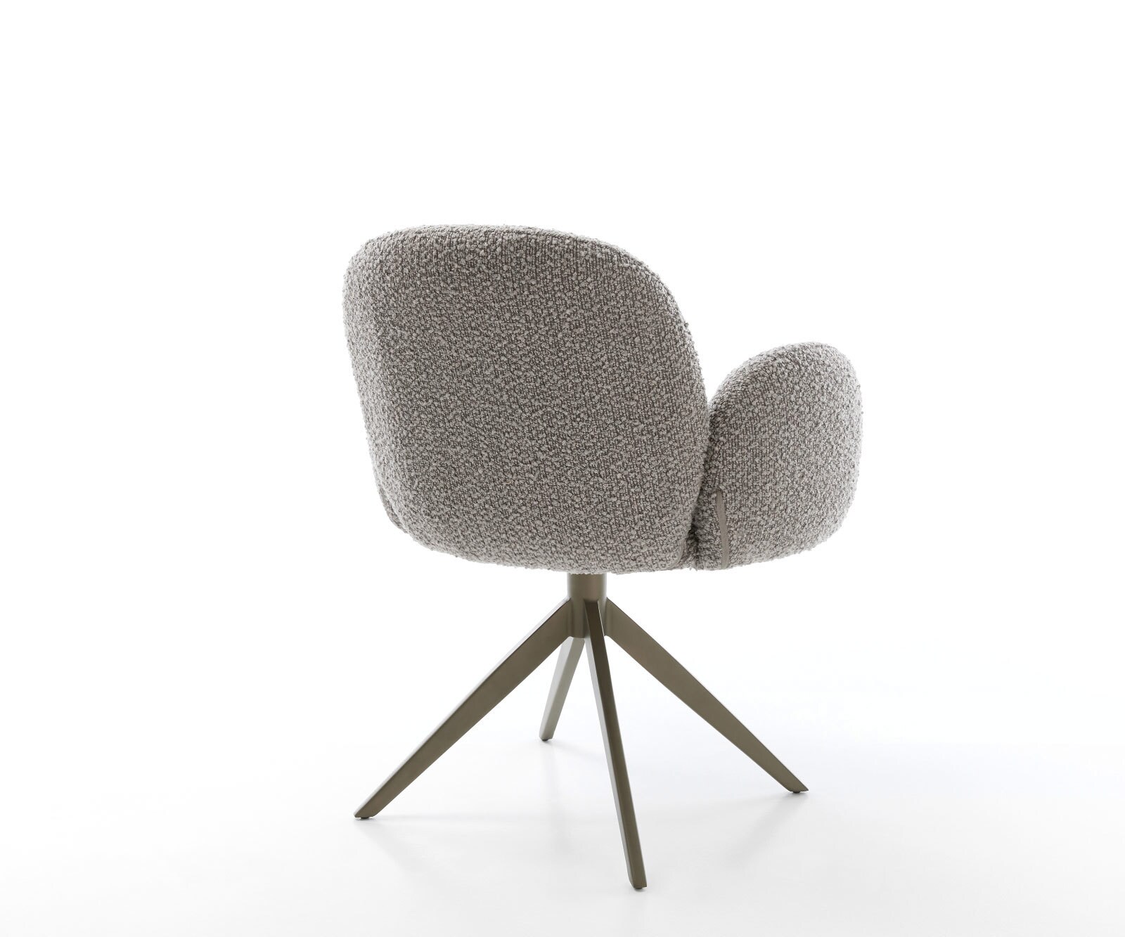 Chaise-pivotante Nube-Flex bouclé gris argenté pied croisé large aspect titane pivotement sur 360° fonction bascule ressorts ensachés 4