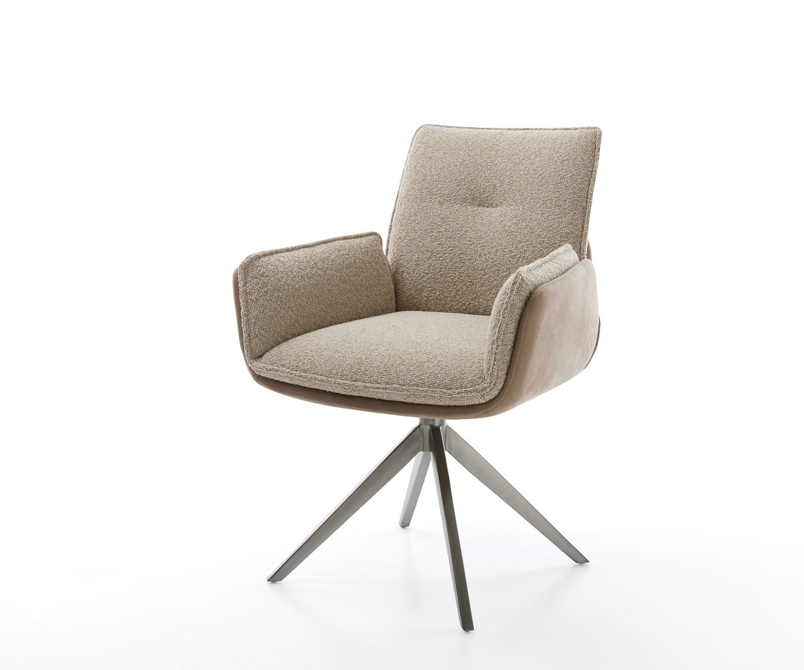 Chaise-pivotante Nela-Flex microvelours couleur boue pied croisé large grafiete pivotement sur 360° fonction bascule Chaise-pivotante Nela-Flex microvelours couleur boue pied croisé large grafiete pivotement sur 360° fonction bascule