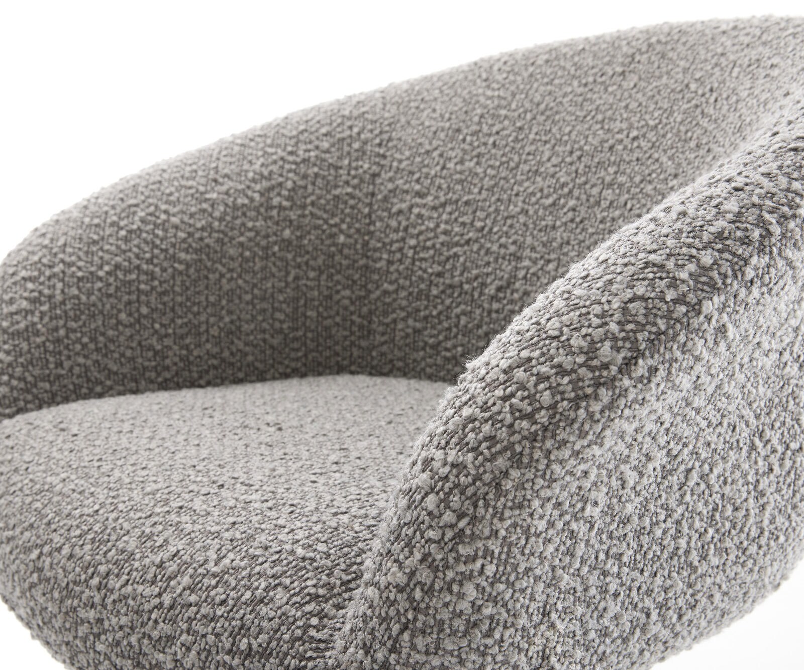 Cantilever Vinka-Flex avec accoudoirs bouclé gris argenté pied cantilever rond noir ressorts ensachés 4