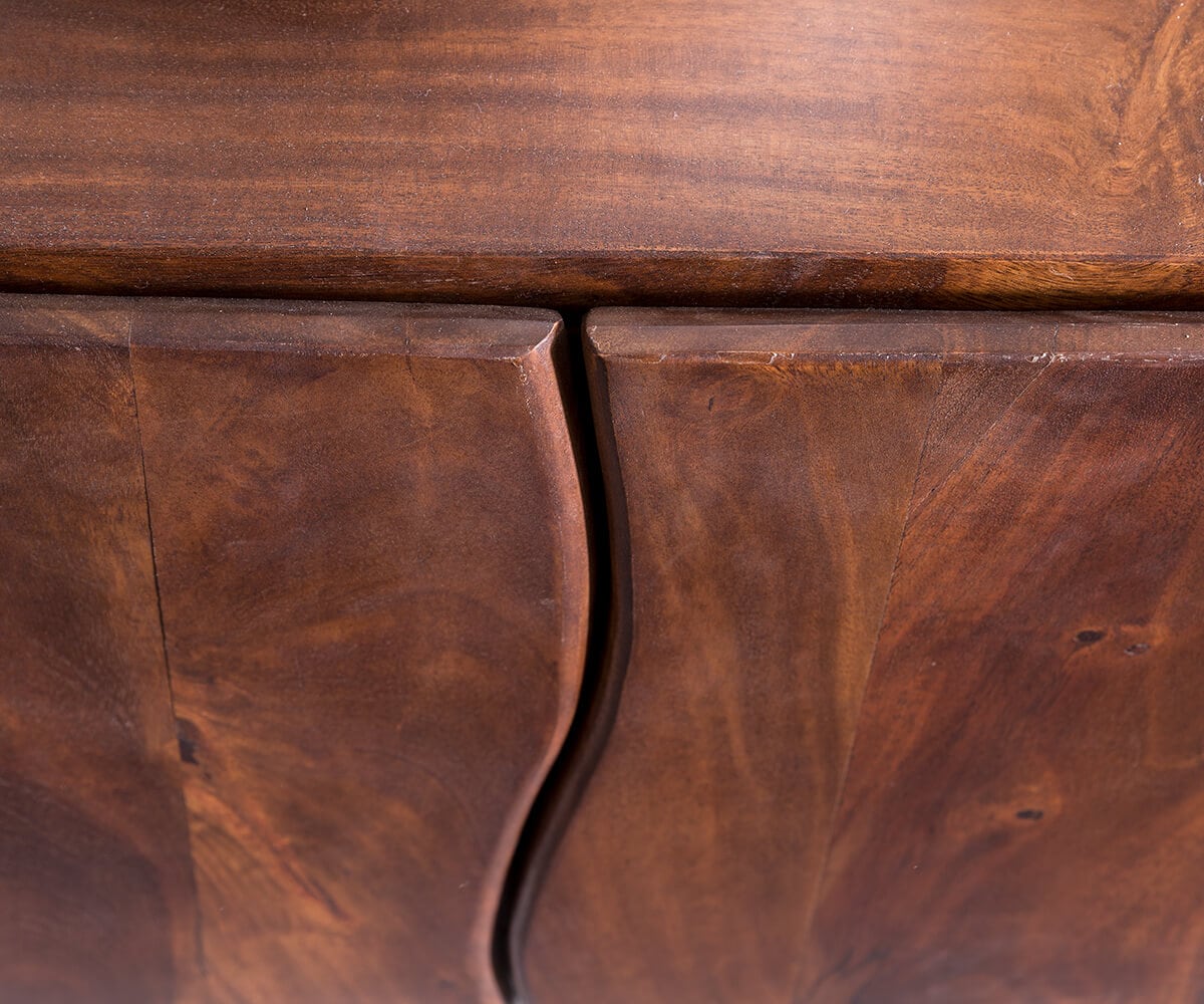 Meuble-TV Live-Edge 200 cm acacia marron 4 portes 2 compartiments 4 Meuble-TV Live-Edge 200 cm acacia marron 4 portes 2 compartiments 4