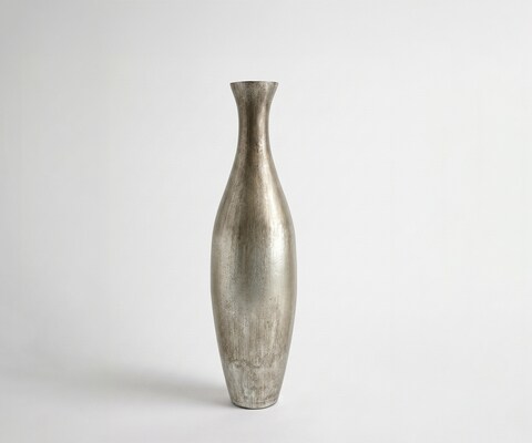 Vase Nuvia l20 x P20 x H77 cm Verre Platin Aurum Fait main