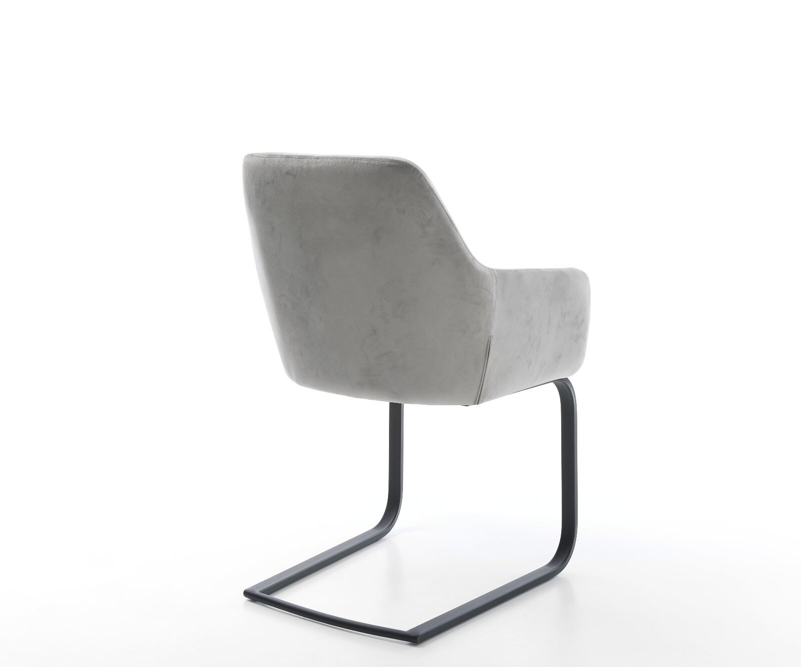 Cantilever Pejo-Flex velours gris pied cantilever plat noir ressorts ensachés 4