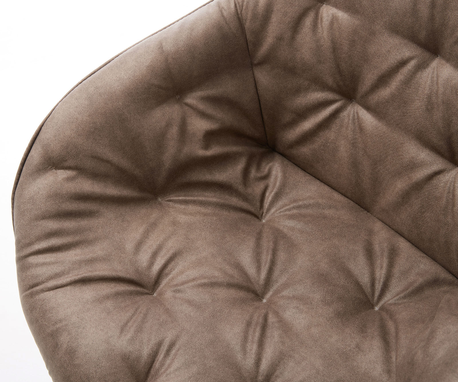 Chaise-de-salle-à-manger Gaio-Flex microvelours taupe vintage pied croisé conique acier inoxydable brossé 3 Chaise-de-salle-à-manger Gaio-Flex microvelours taupe vintage pied croisé conique acier inoxydable brossé 3