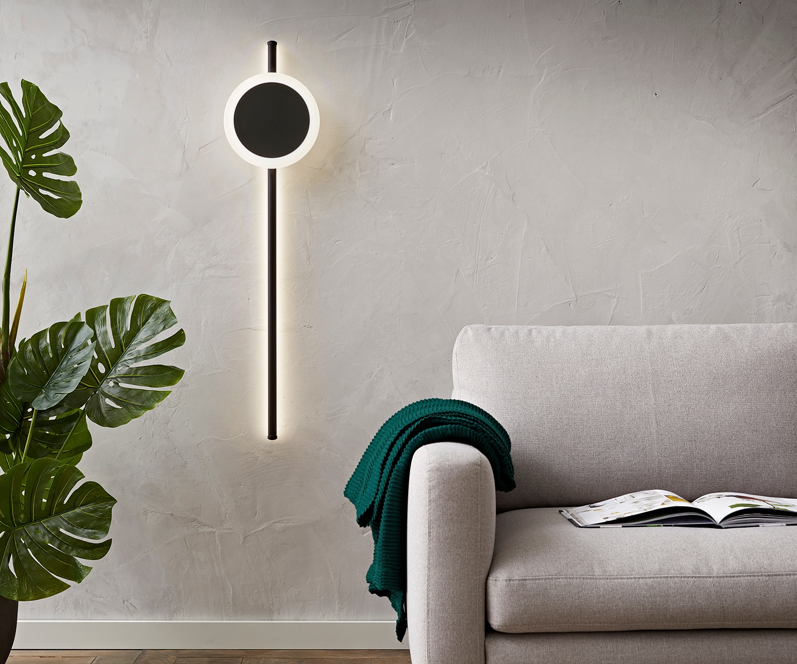 Applique murale Indici 108x30x14 cm noire LED 28W Applique murale Indici 108x30x14 cm noire LED 28W