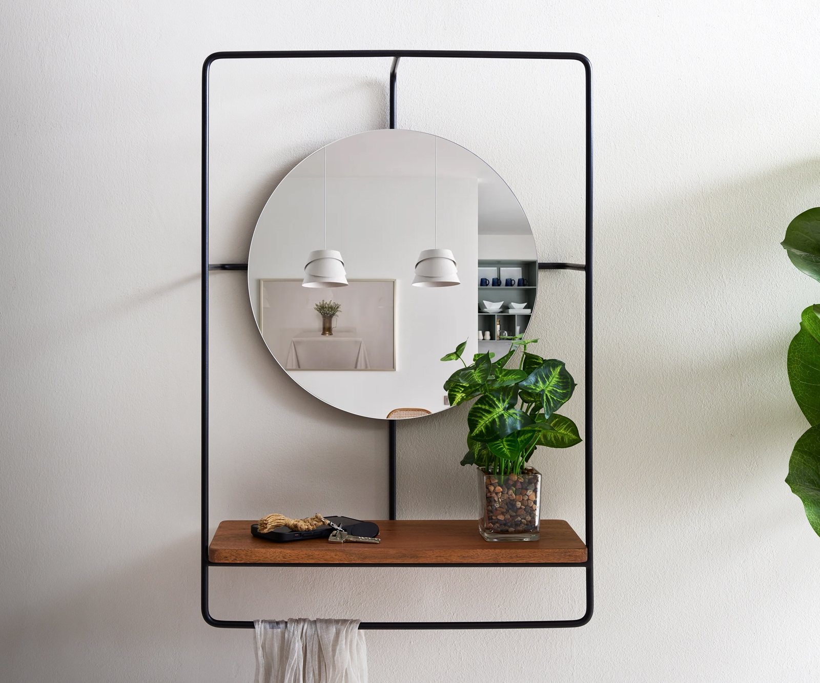 Miroir Cadria 45x65 cm acacia naturel métal noir 1 Miroir Cadria 45x65 cm acacia naturel métal noir 1