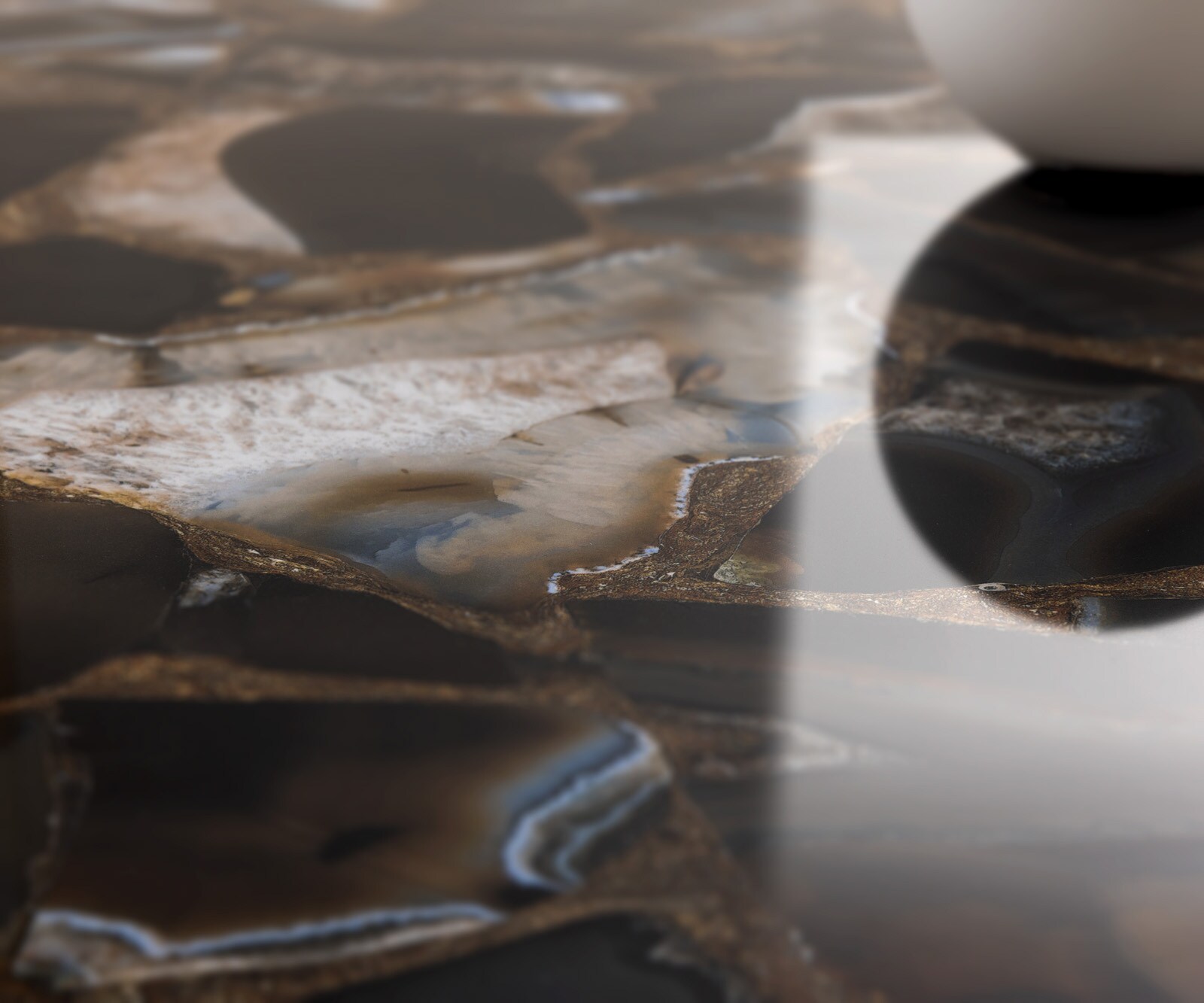 Table à manger Edge Oval 280x130 cm Céramique Iris FMG Agatablack Infinity Métal Finition effet Titan 4