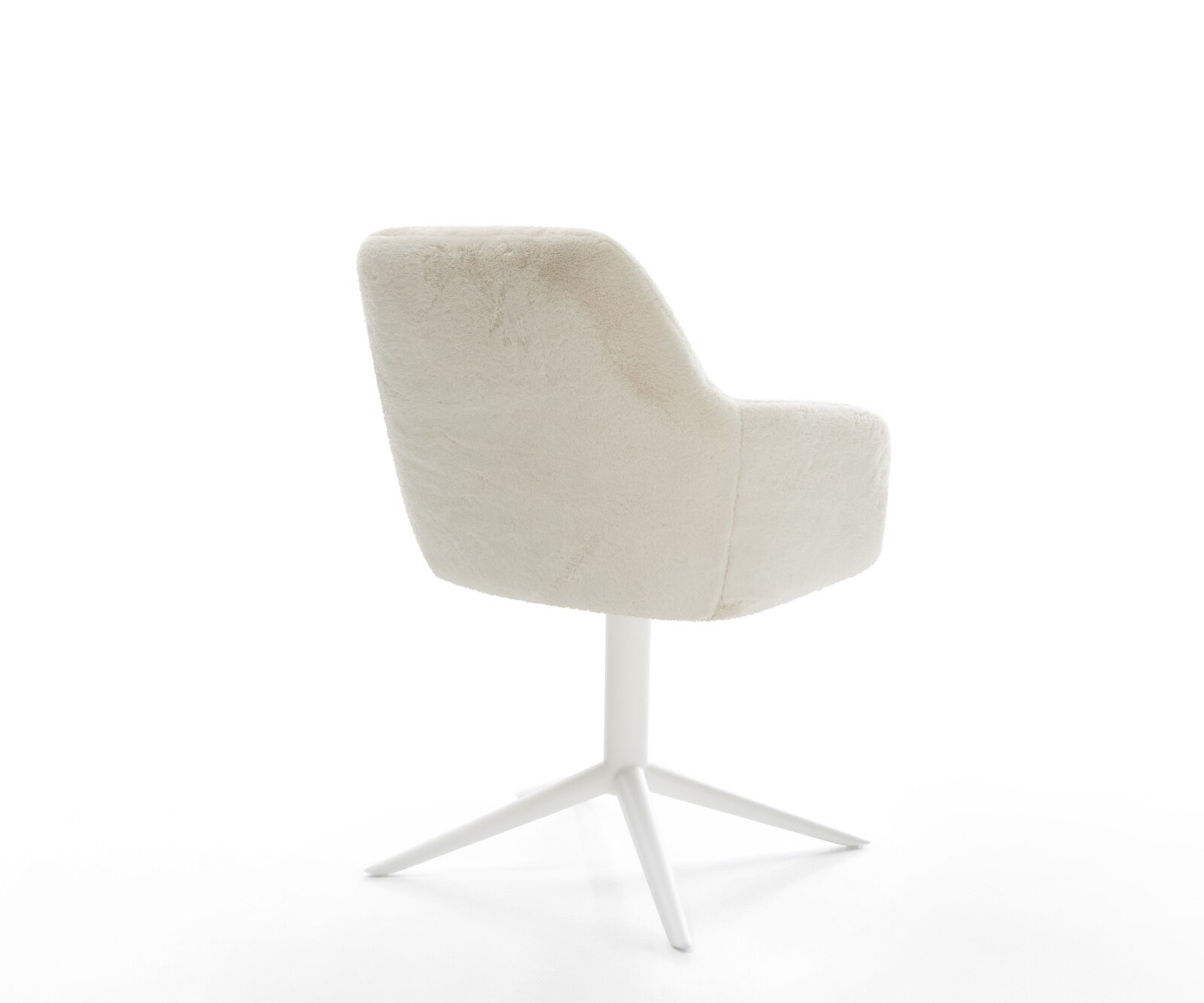 Chaise-pivotante Pejo-Flex peluche crème-blanc pied de chaise 4 branches blanc pivotement sur 360° fonction bascule resorts ensachés 4
