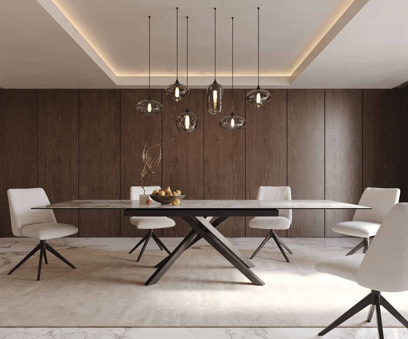 Table à manger Edge 200-300x100 céramique Minas mélange blanc-beige cadre croisé rectangulaire noir extensible 5 Table à manger Edge 200-300x100 céramique Minas mélange blanc-beige cadre croisé rectangulaire noir extensible 5