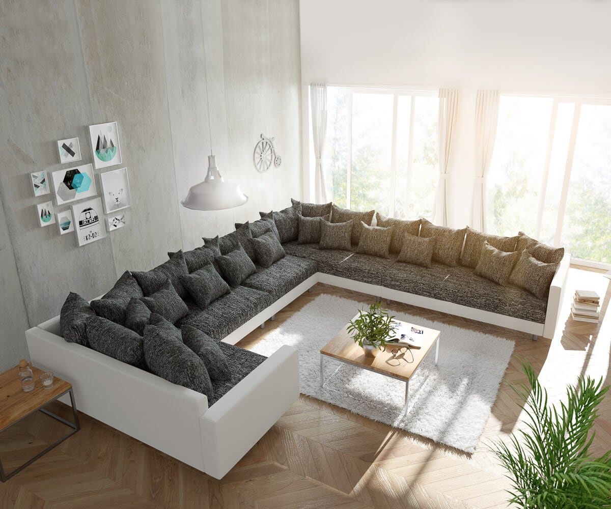 Canapé Clovis Canapé panoramique modulable canapé design XXL 2 Canapé Clovis Canapé panoramique modulable canapé design XXL 2