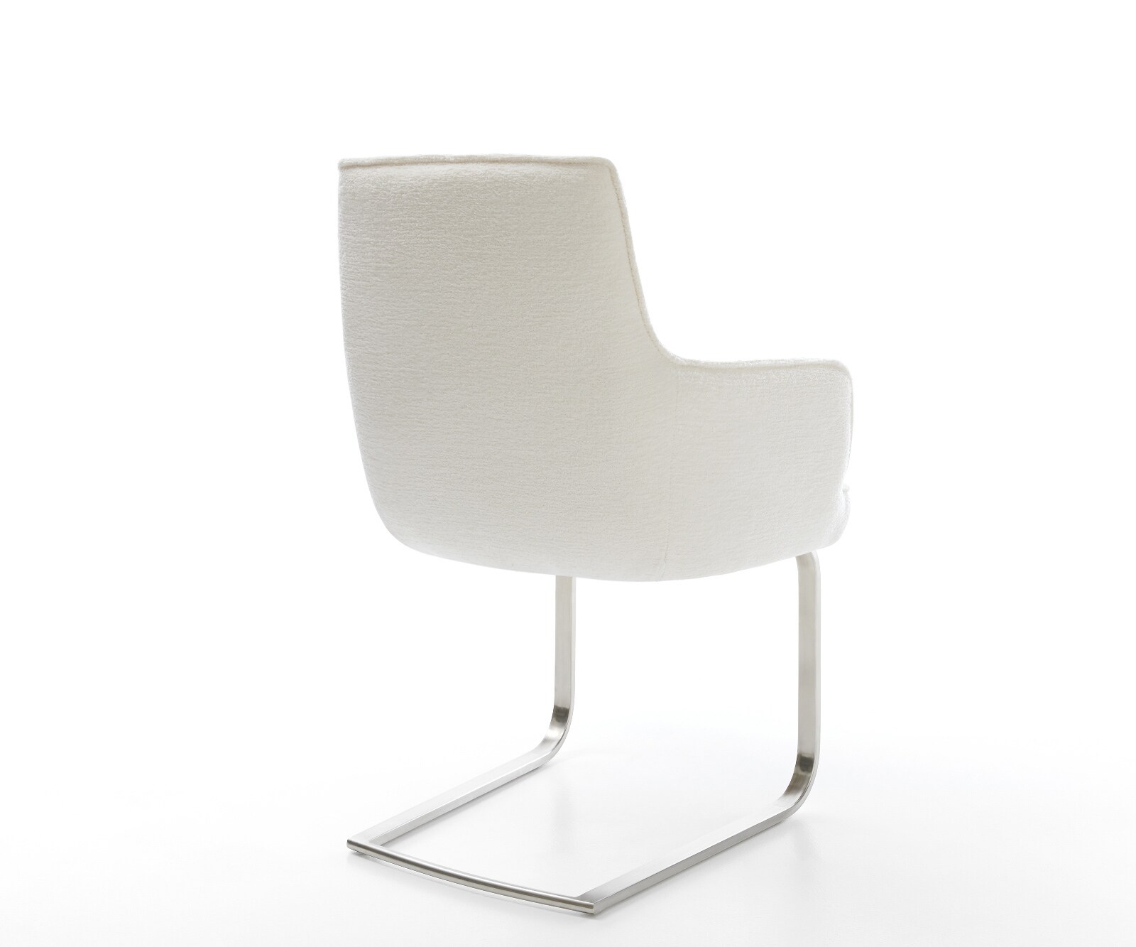 Cantilever Heira-Flex avec accoudoirs bouclé doux beige pied cantilever plat acier inoxydable resorts ensachés 5