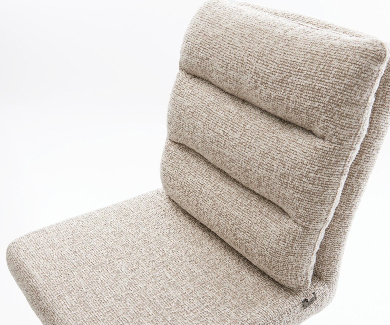 Chaise-de-bar Pela-Flex Tissu tissé doux Beige Pied cantilever plat noir Noir 3