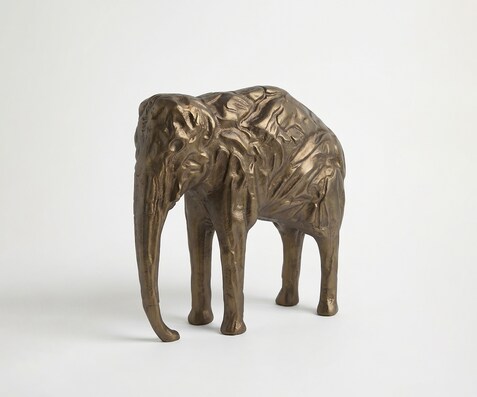 Figurine Tembo l36 x P13 x H35 cm Aluminium Aurum Satin Faite main