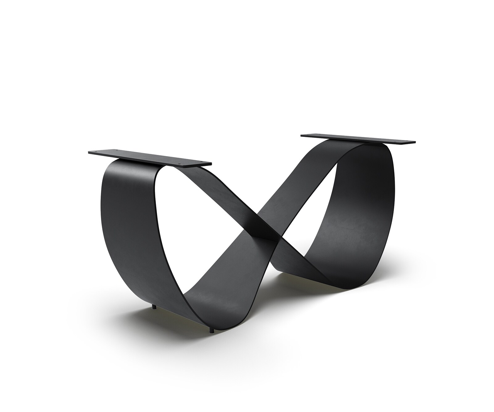 Piètement de table Infinity métal noir pour plateaux à partir de 240 cm
