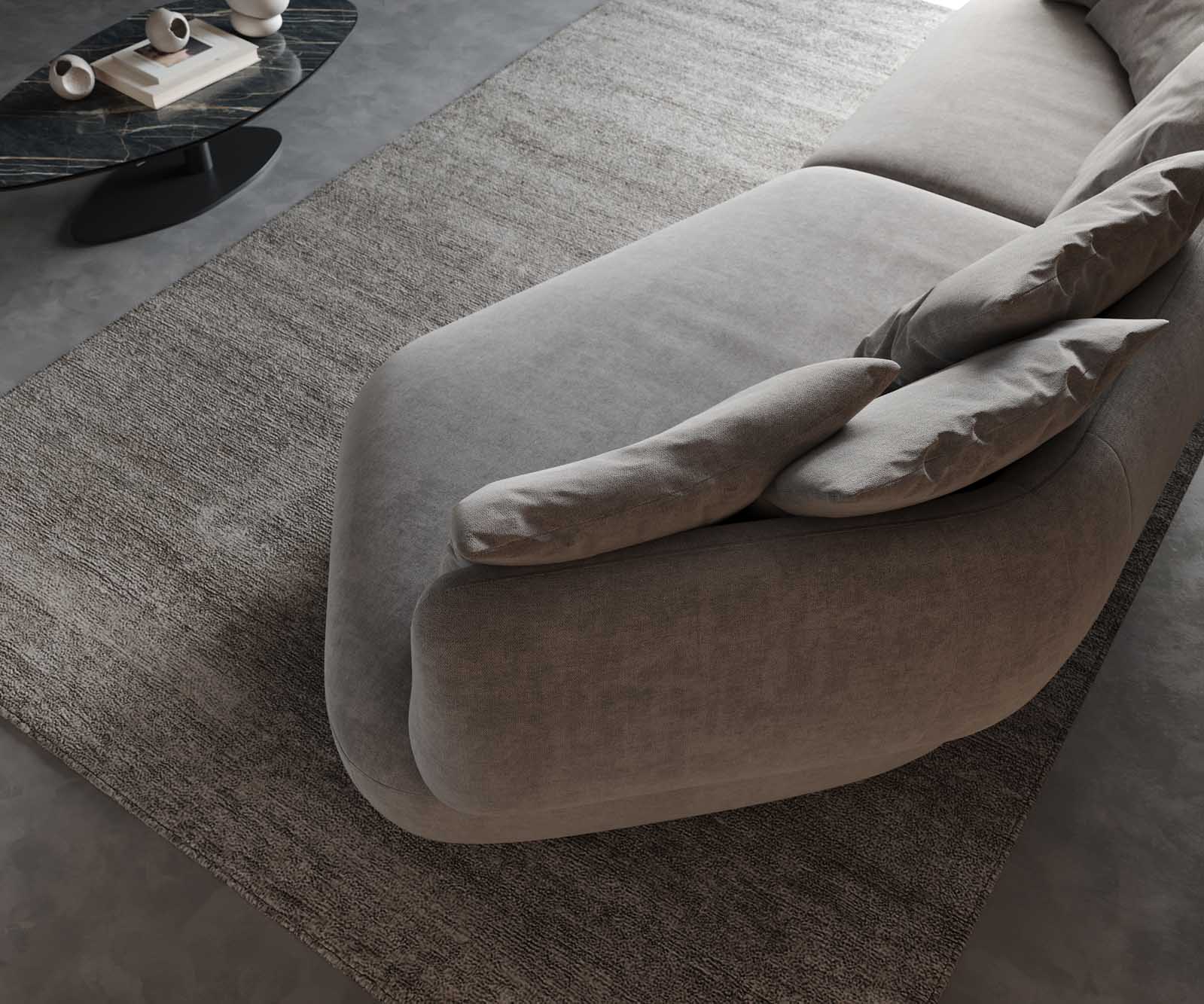 Canapé Roya 320x140 cm microfibre gris 5