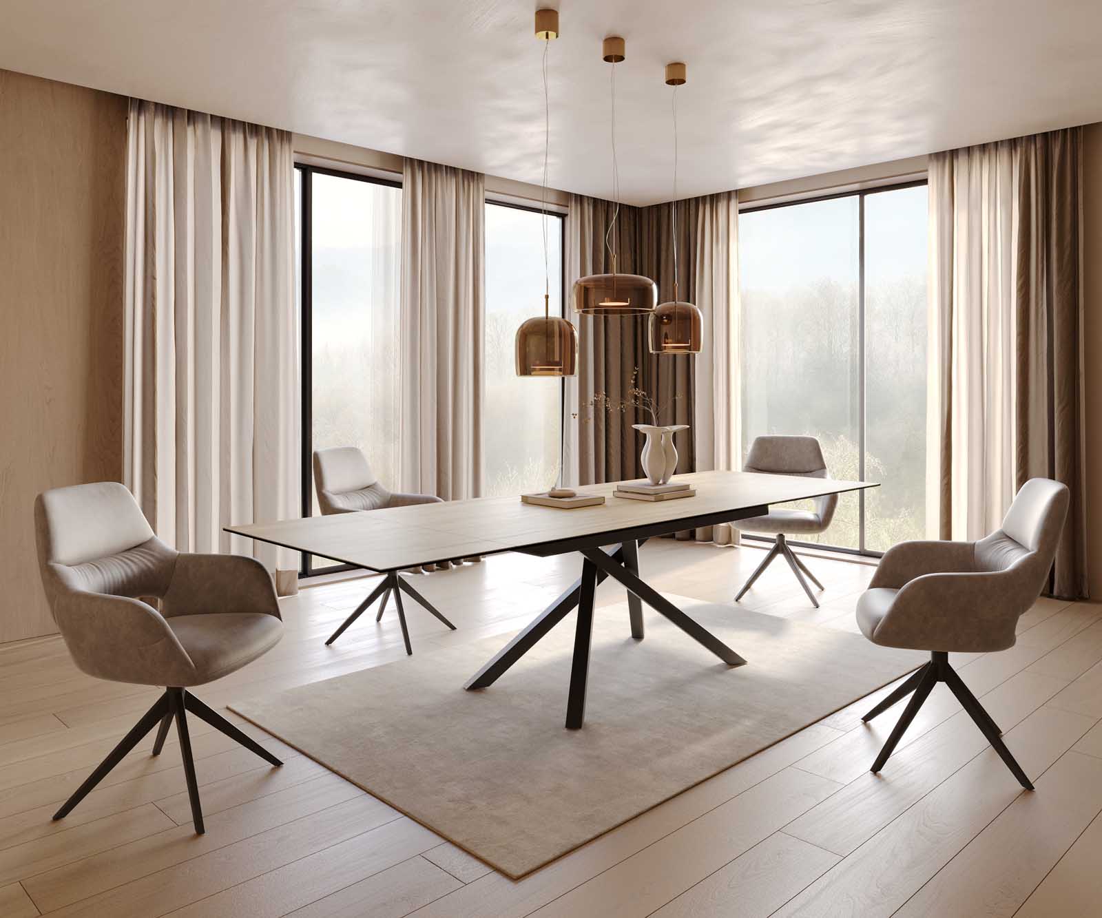 Table à manger Edge 200-300x100 céramique Laminam® Sabbia couleur chêne cadre croisé rectangulaire noir extensible 6 Table à manger Edge 200-300x100 céramique Laminam® Sabbia couleur chêne cadre croisé rectangulaire noir extensible 6