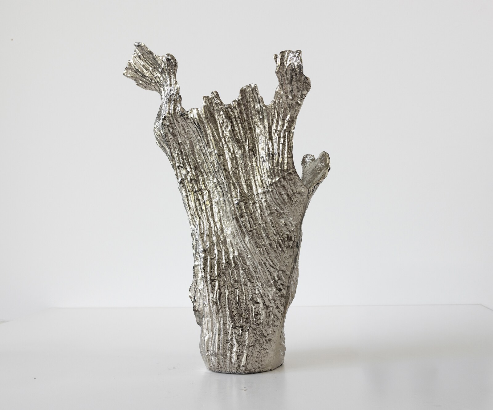 Vase Corallo l43 x P24 x H61 cm Aluminium Platin Fait main 1