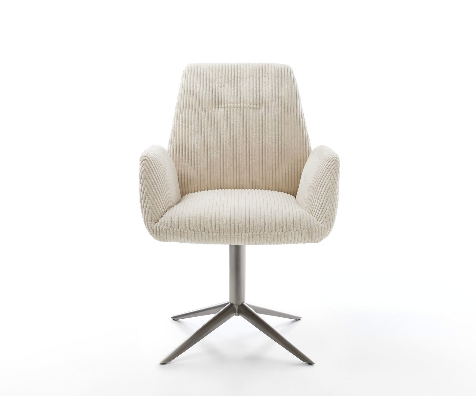 Chaise-pivotante Zoa-Flex côtelé beige pied de chaise 4 branches grafiete pivotement sur 360° fonction bascule ressorts ensachés 2