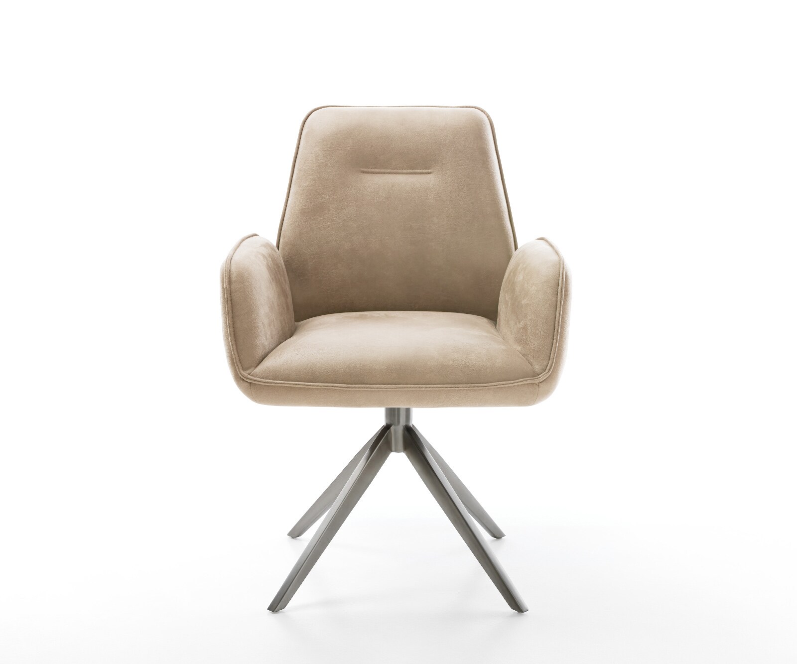 Chaise-pivotante Zoa-Flex microvelours beige vintage pied croisé large grafiete pivotement sur 360° fonction bascule ressorts ensachés 2