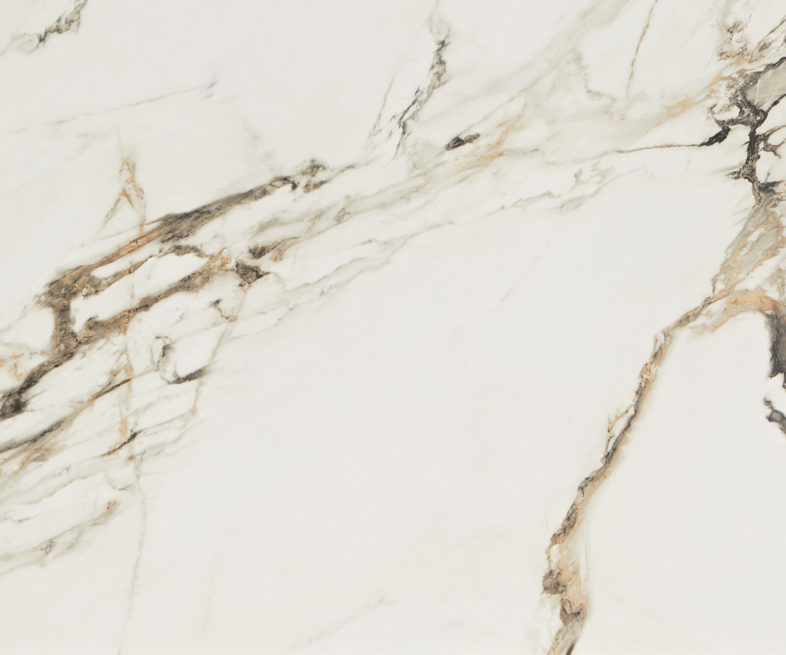 Console Edge forme bateau 140x40 cm Céramique Calacatta Luxe Weiß-Gold-Gris Velio Métal Effektfinish Titan 3