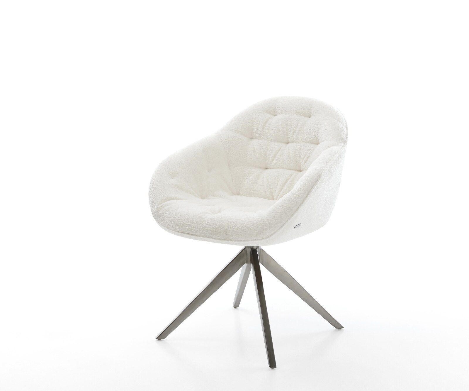 Chaise-pivotante Gaio-Flex bouclé doux beige pied croisé large grafiete pivotement sur 360° fonction bascule