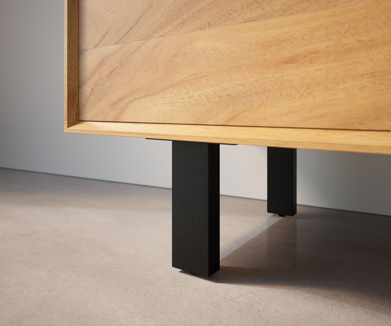 Pied-carré 15 cm métal noir pour tous types de meubles (set de 4) 1 Pied-carré 15 cm métal noir pour tous types de meubles (set de 4) 1