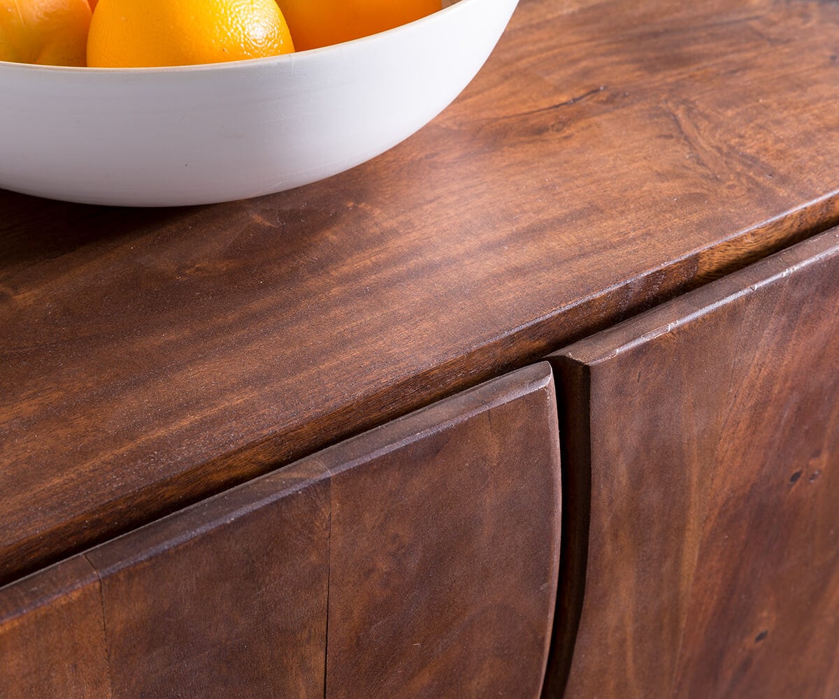 Meuble-TV Live-Edge 200 cm acacia marron 4 portes 2 compartiments 3 Meuble-TV Live-Edge 200 cm acacia marron 4 portes 2 compartiments 3