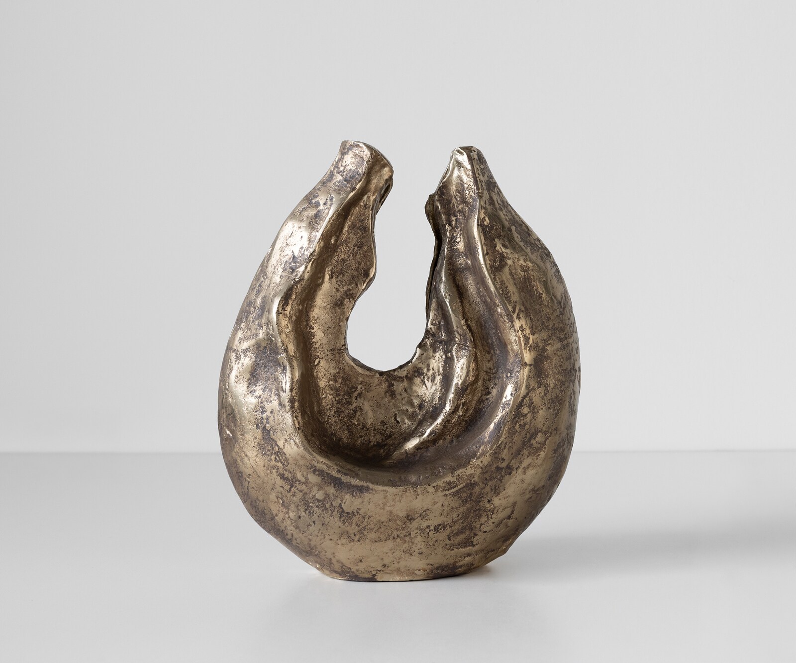 Sculpture Nexora l34 x P17 x H40 cm Aluminium Oro Antico Faite main 2
