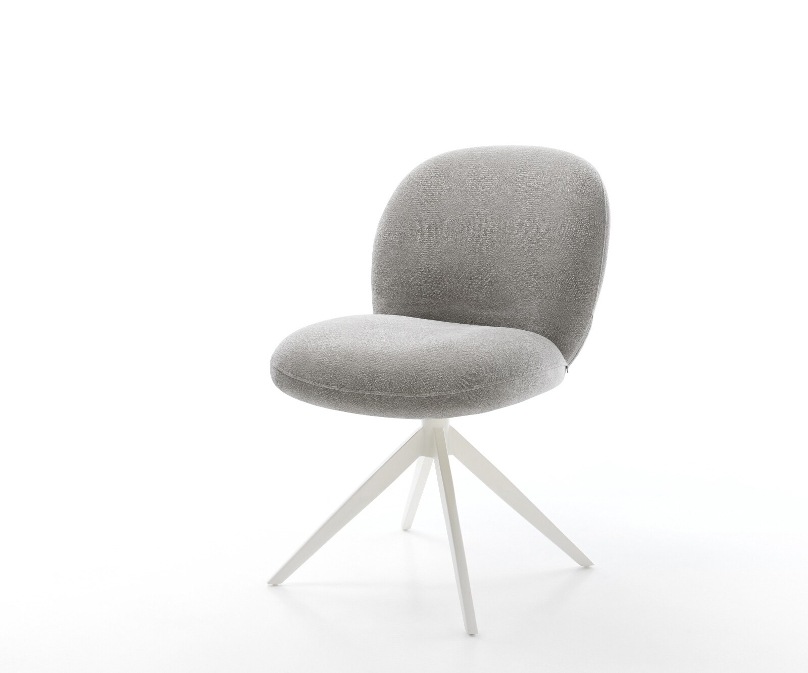 Chaise-pivotante Nube-Flex tissu structuré doux gris pied croisé large blanc pivotement sur 360° fonction bascule resorts ensachés 1