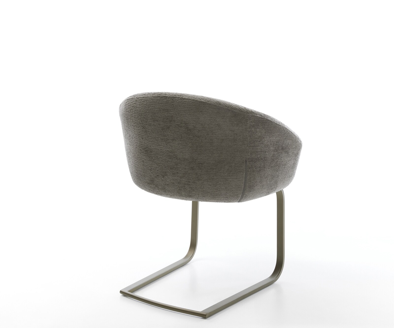 Cantilever Vinka-Flex avec accoudoirs bouclé doux couleur boue pied cantilever plat aspect titane resorts ensachés 5