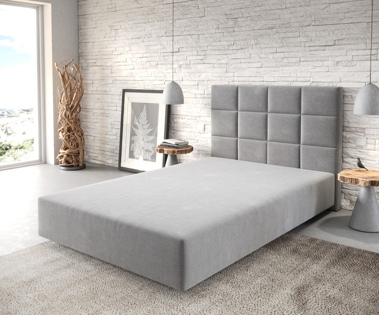 Cadre-de-sommier Dream-Fine 120x200 Microfibre Gris Cadre-de-sommier Dream-Fine 120x200 Microfibre Gris