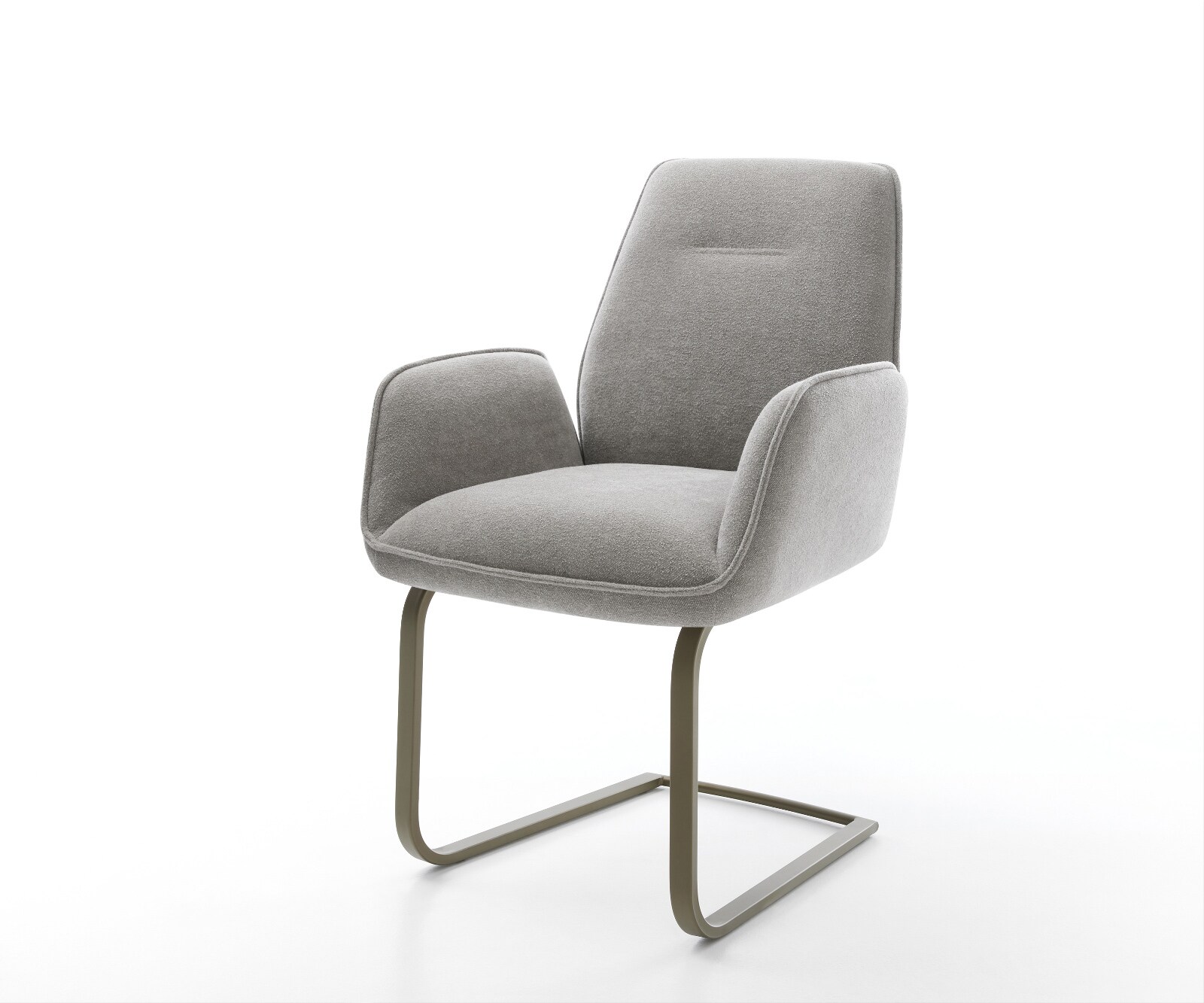 Cantilever Zoa-Flex tissu structuré doux gris pied cantilever plat aspect titane resorts ensachés