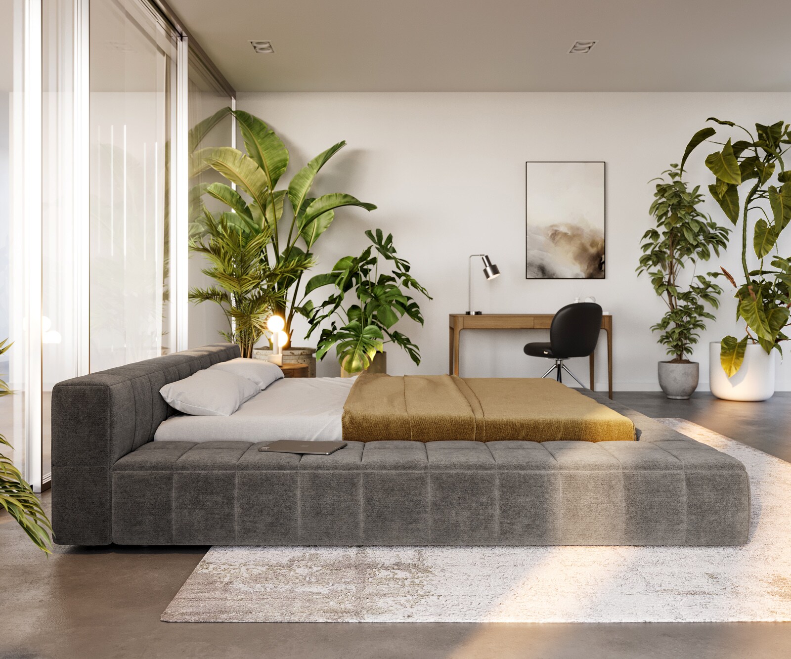 Sommier-rembourré Espazio 180x200 cm Bouclé Soft Boue 3